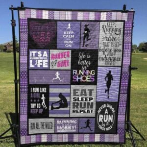 I Run Like A Girl Try To Keep Up Quilt Blanket Tr12  Quilt